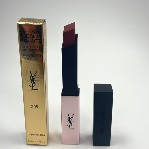 YSL The Slim Glow Matte Lipstick 205 Secret Rosewood BRAND NEW - Picture 1 of 3